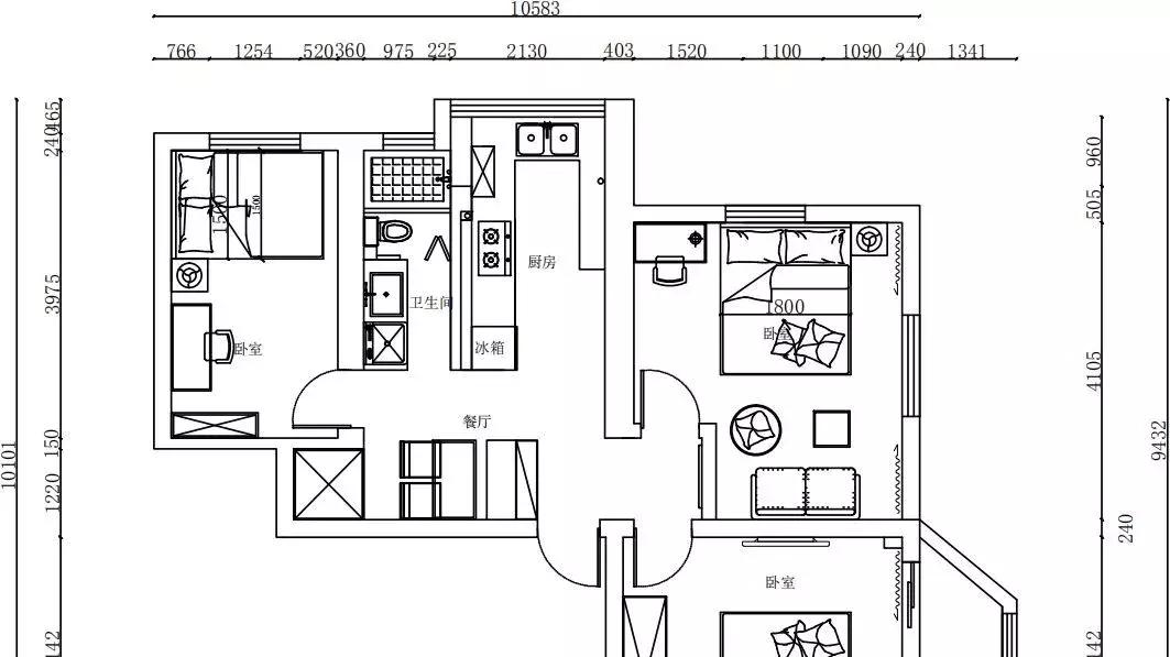 70平老房翻新，客厅装进卧室，华丽变身精致复古小三居