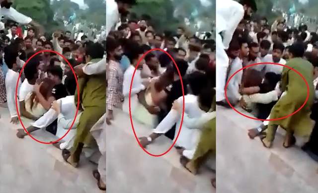 巴基斯坦 巴基斯坦女子被400男人围住，衣服被撕烂，人被抱起来抛到空中