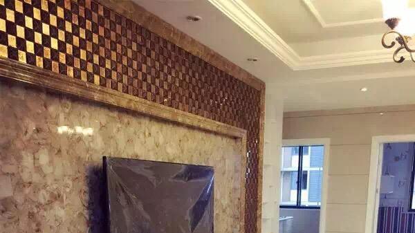 老公坚持全屋贴瓷砖，效果出乎意料的上档次，电视墙更是大气！