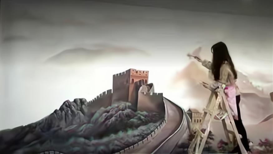 95后网红壁画师张丽佳，靠刮腻子创作壁画，6天就能挣4万元报酬！