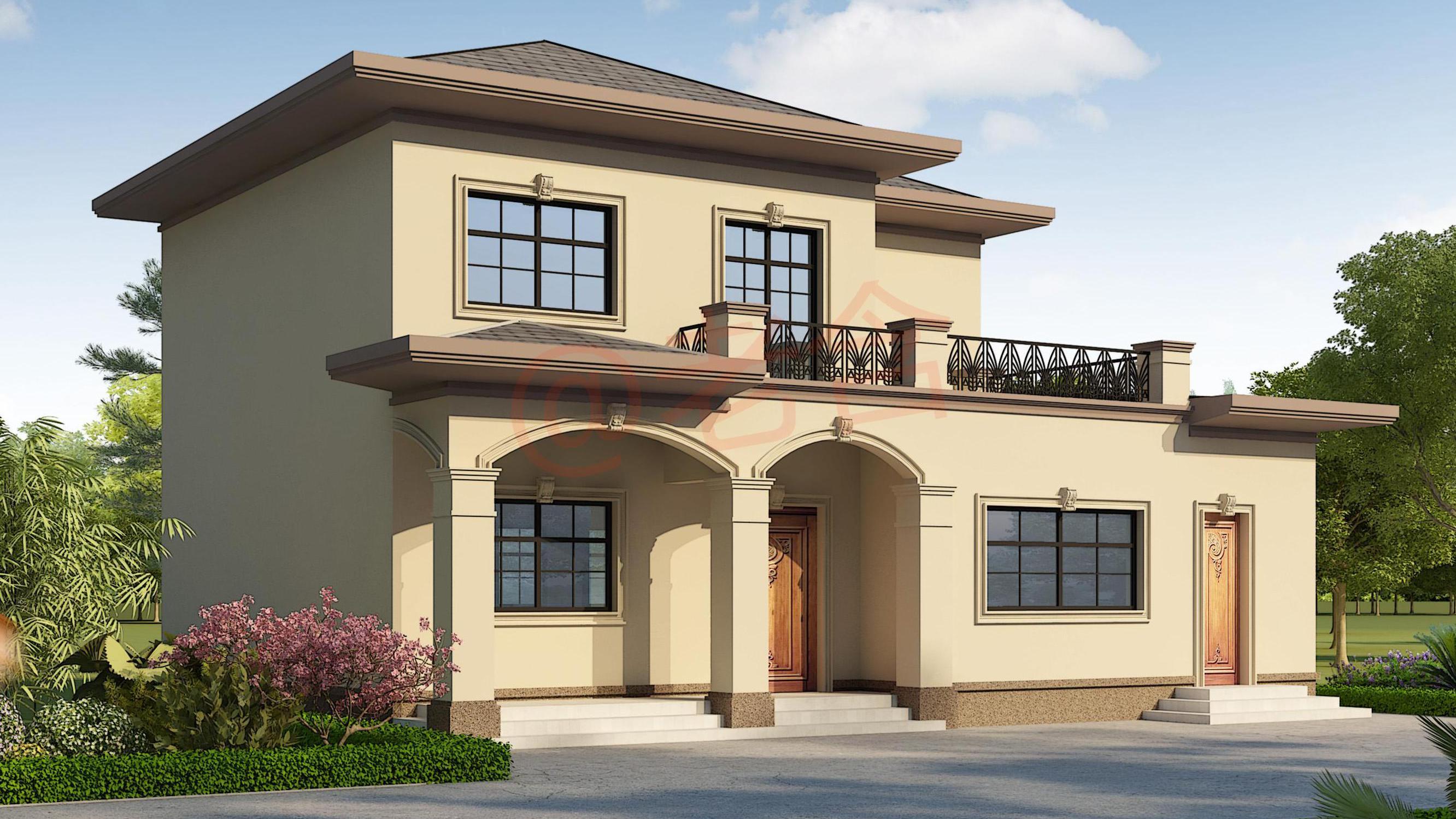 收集了5款农村自建房设计图，造型各有各的特色，造价均20万左右