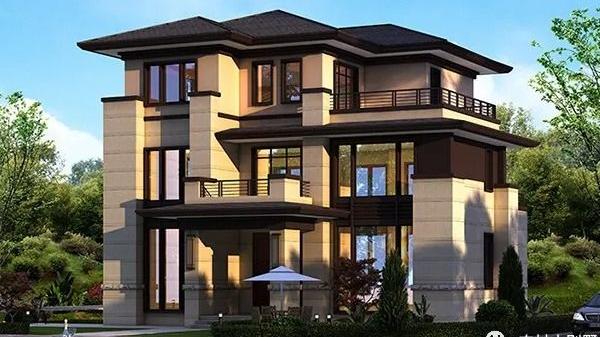 11.8x10.8米新中式三层农村别墅，让你别墅美名传遍全乡