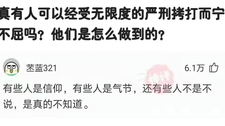 幽默搞笑神回复|神回复：“谁可以在严刑拷打下不屈服？你可以？”网友：我不行！