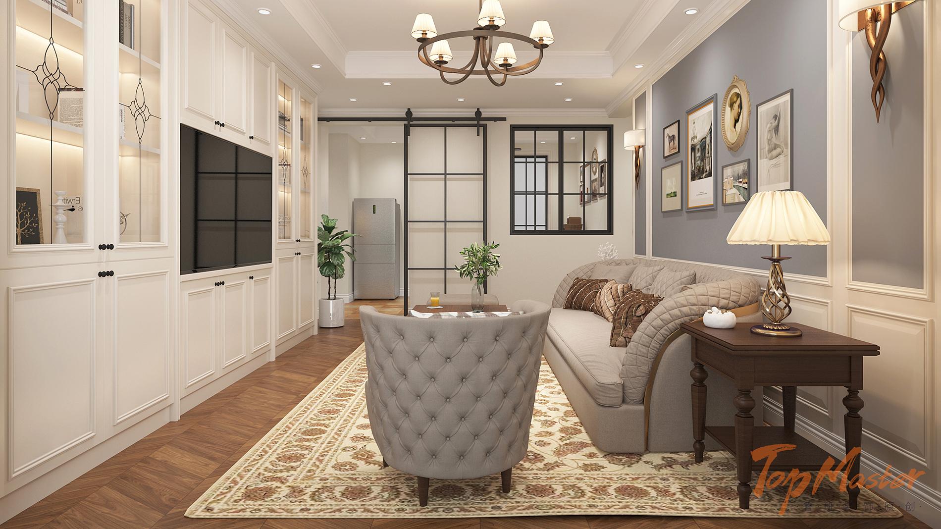 【鲁班装饰】吾悦首府117m2美式风格 自在与情调