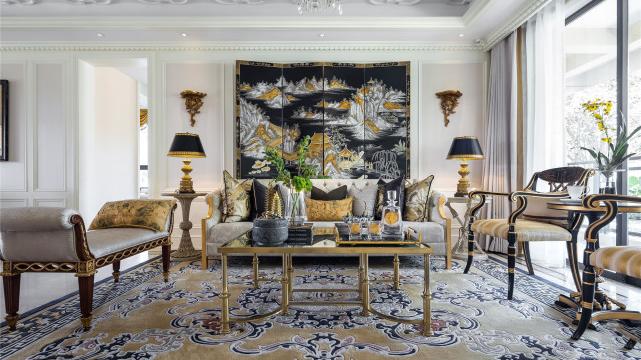 110平欧式三居室，实力诠释“居无石不雅”的豪华大气感