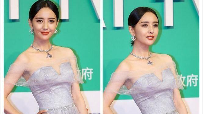 佟丽娅|佟丽娅人美又会穿，一袭蓝色薄纱连衣裙清爽优雅，气质高贵典雅