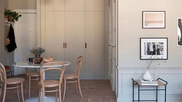 44平一室小户型，温柔的米色调，每个角度都显得闲淡舒适