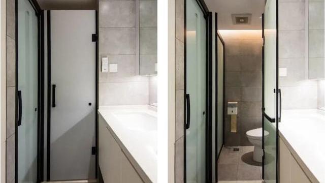 她坚持在卫生间做鞋柜，客厅不要电视墙，入住后发现很实用！