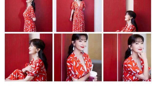 赵雅芝|赵雅芝身穿红裙端庄优雅，保养得当皮肤细腻