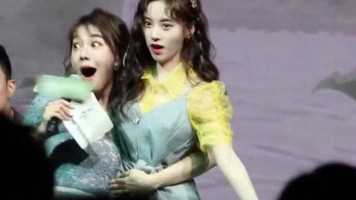 奚梦瑶|鞠婧祎的腰到底有多细？当主持人搂住她的那一刻，表情过于真实！