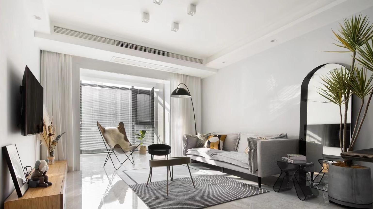 雁滩家园98平米现代极简风格