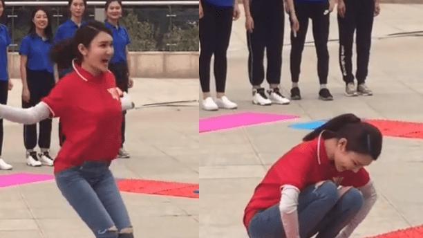 龙洋 央视龙洋在指压板上跳绳，马尾造型元气满满，原相机颜值依旧抗打