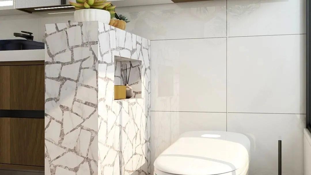 这才叫会过日子，卫生间砌半堵墙做干湿分离，比玻璃隔断实用多了