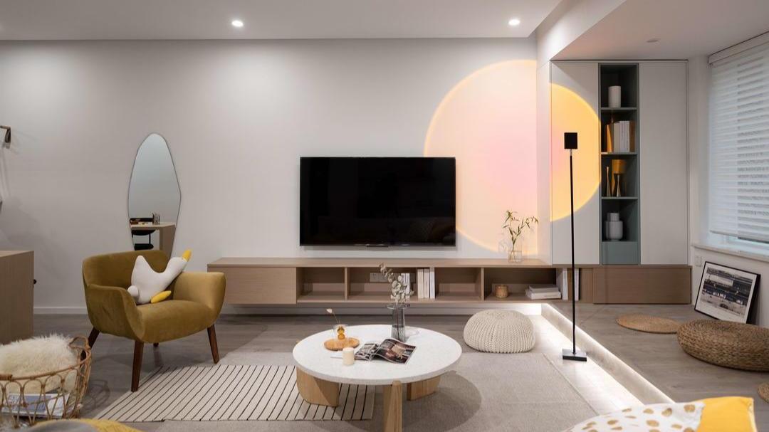 85平的房子，以盐系色调设计，治愈业主的疲惫和不开心