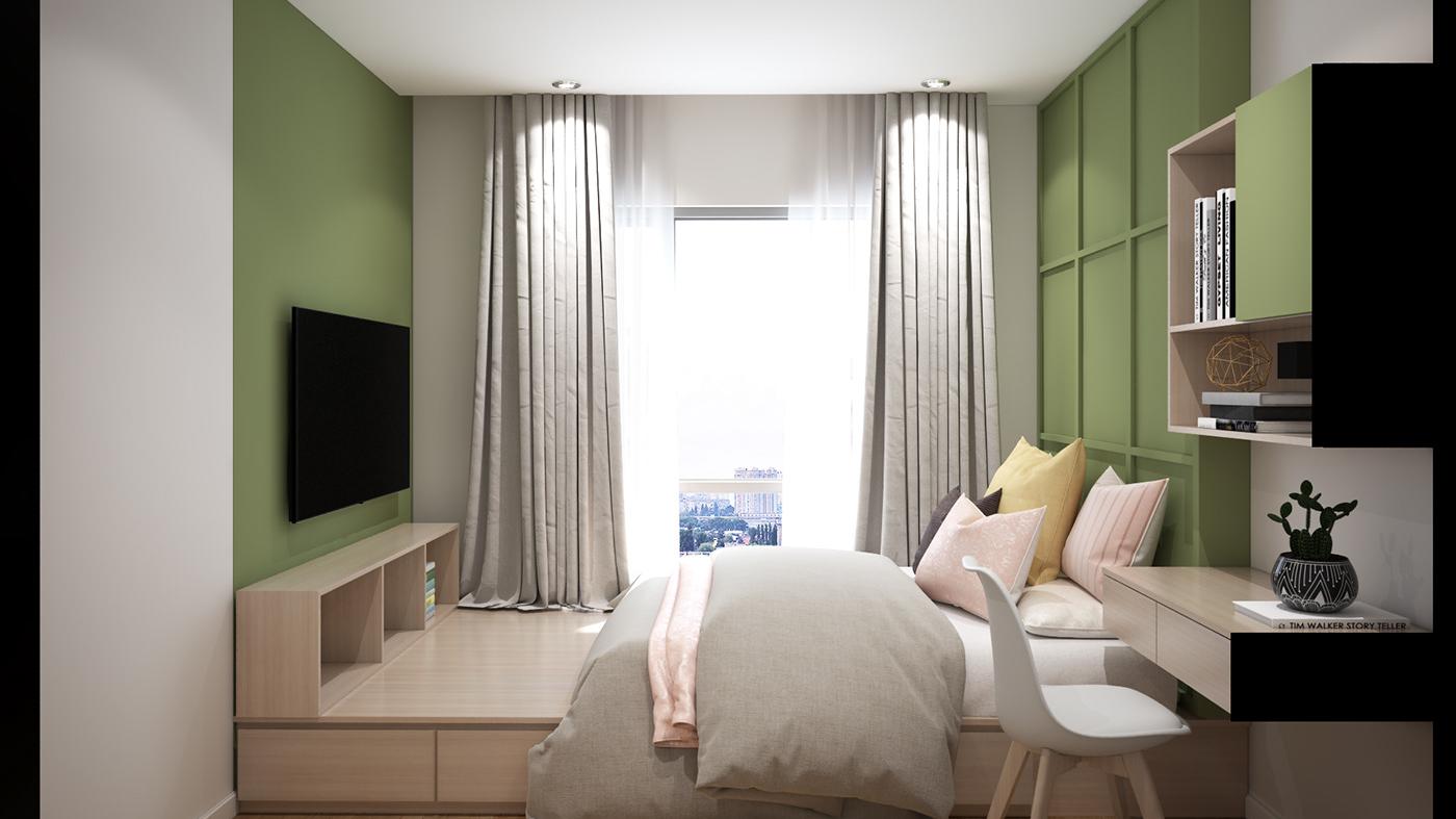 清新简约风的二居室完工，冬季暖阳小屋，一抹绿意上心头