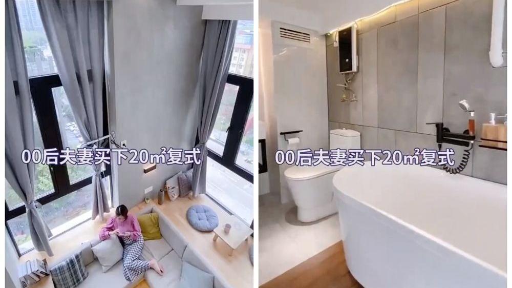 一对00后小夫妻，买下20㎡顶楼复式，低预算爆改成超爽二人世界