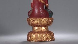 |清代-和田玉加彩释迦摩尼造像