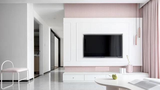 她家95㎡新房，因客厅设计走红，巧用粉色装出精致感，超美！