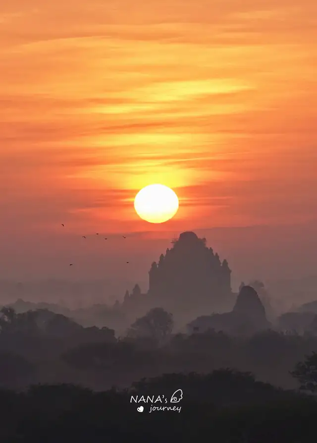 蒲甘|缅甸蒲甘的日出之美，终于等到日伴佛塔，一片祥和美景