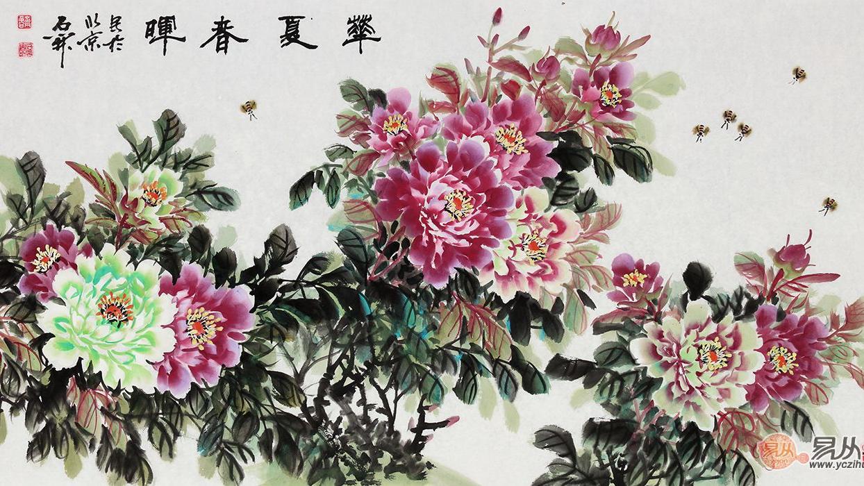 牡丹画挂在什么位置合适