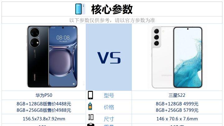 华为p50|华为P50和三星S22之间，该如何选？