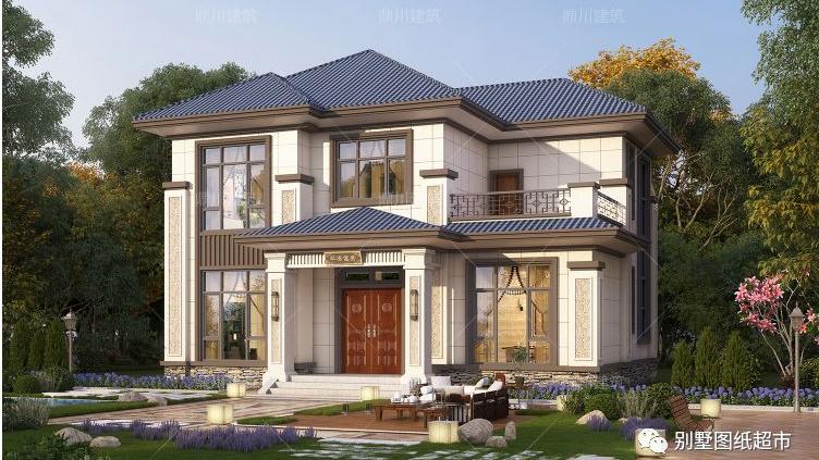 7套新中式二层农村别墅，第3第6套建的人最多，一层半那套颜值高