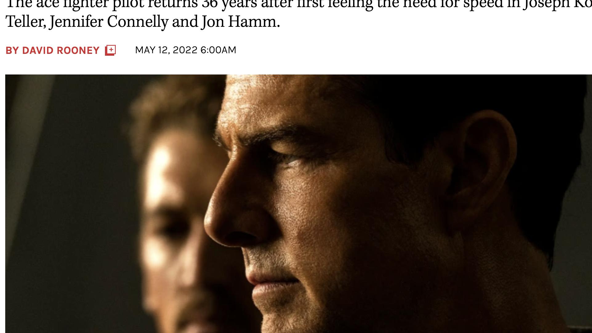 汤姆·克鲁斯|大卫鲁尼建议《壮志凌云》加快节奏，阿汤哥崇尚“特效魔术师”