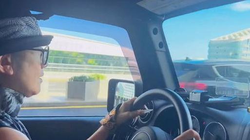 杨丽萍|63岁杨丽萍开车宛如新手！急刹吓坏网友，行驶中还转脸与镜头互动