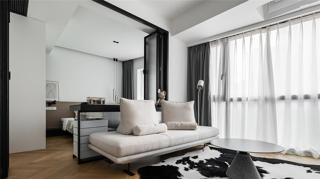 80㎡女白领的独居空间，现代黑白灰的简约设计，时尚高级有质感