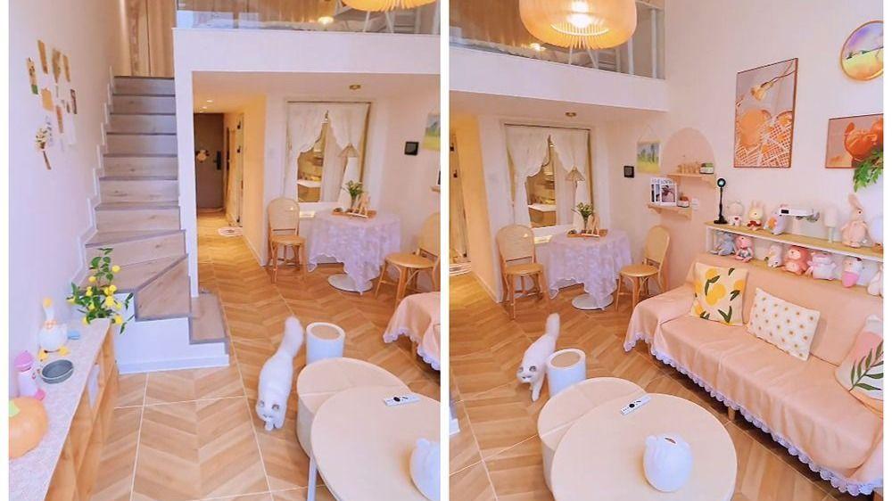 她独居30㎡小复式，一室一厅装修得很舒适，一个人住也太爽了