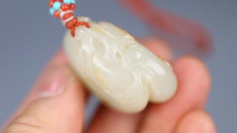 翡翠|和田玉籽料福寿雕件