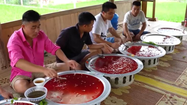 2013年1月28日，一个越南人吃了一碗生猪血做的布丁后，居然高烧不退，甚至休克，不到2天就死了，这是怎么回事？