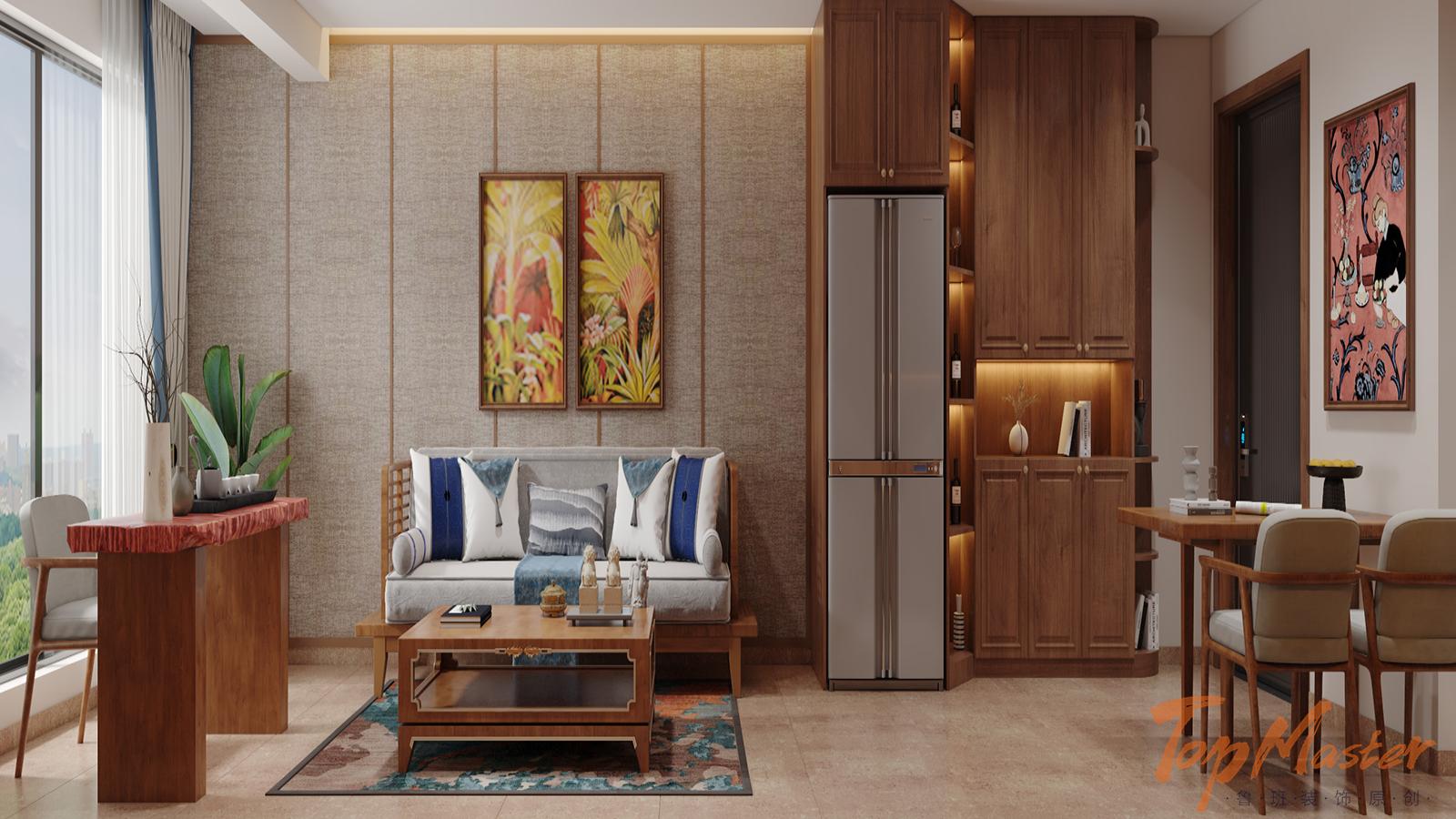 【鲁班装饰】曼弄金湾88m2新中式风格 简约清爽