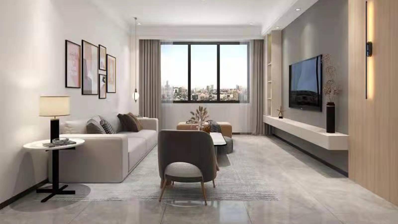 【鲁班装饰】滇池名门110㎡现代风格，光影交错