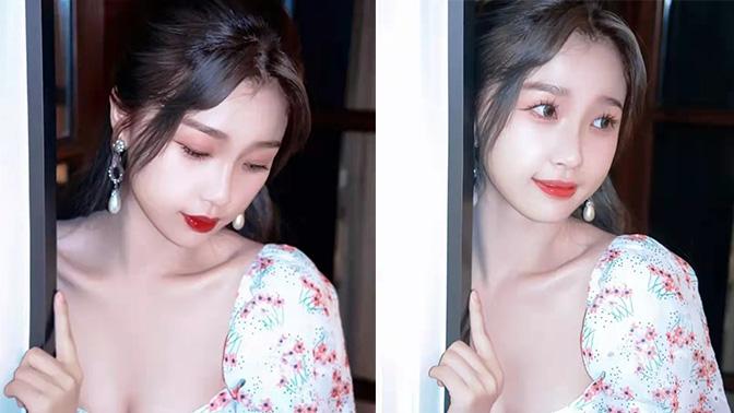 写真|虞书欣穿低领长裙拍大片，趴在窗户上摆拍惹争议，被质疑打擦边球