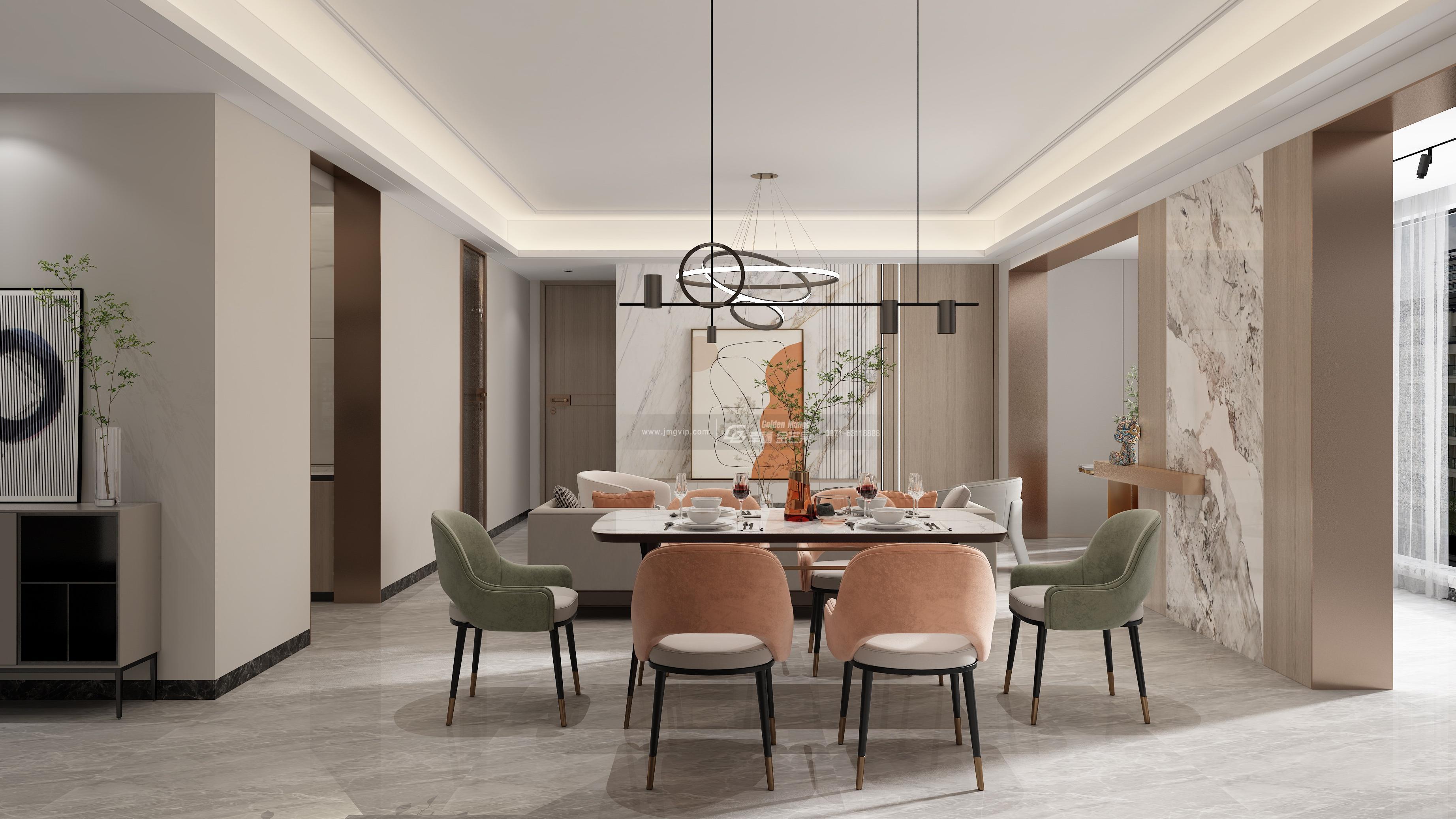 润城第五大道148㎡现代风格：暖橙色家居的魅力，越住越舒服