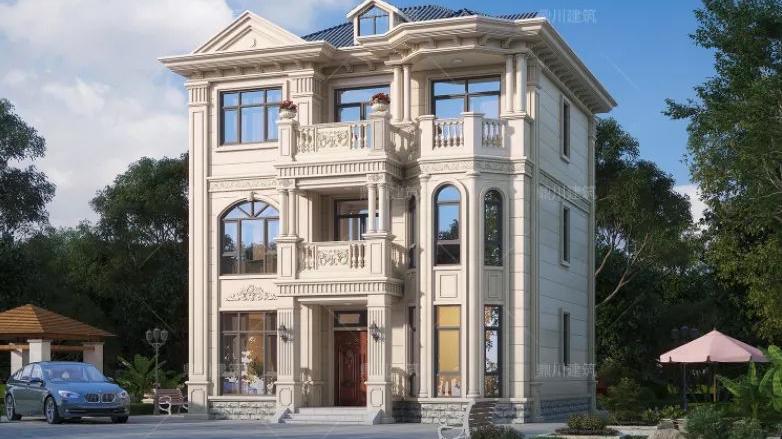 10×10米三层农村别墅，6室3厅大露台，这款图纸农村正流行