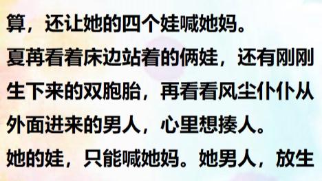 |《二婚文中的原配回来了[七零]》快穿回来的炮灰原配和预知到剧情丈夫的年代养崽甜文