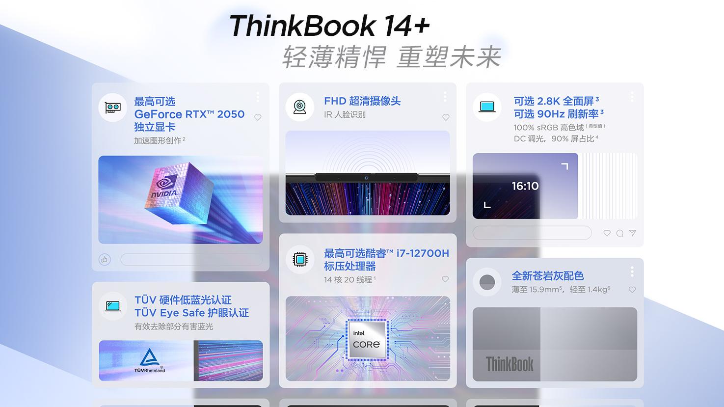 thinkbook|联想推出ThinkBook 14+ 12代酷睿 2.8K屏 快充全都有