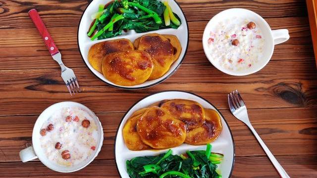 土豆|中老年两口子的5天早餐，热饮和食物多样的餐盘很美味，胃口很好