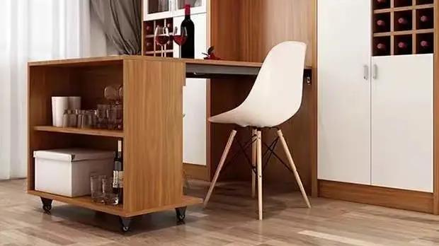 普通餐桌过时了，现在流行“餐桌+餐边柜”连体设计！