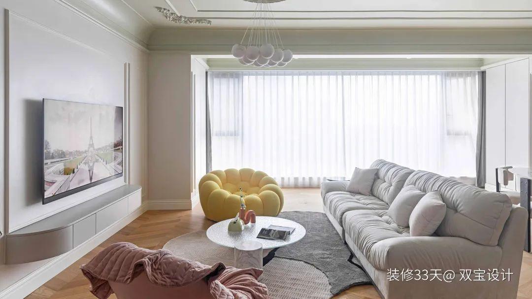 装修设计：155平高颜值现代轻法式大三居