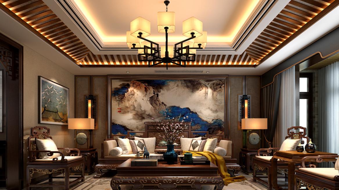 中式别墅红木装修，浓郁的中式东方之美