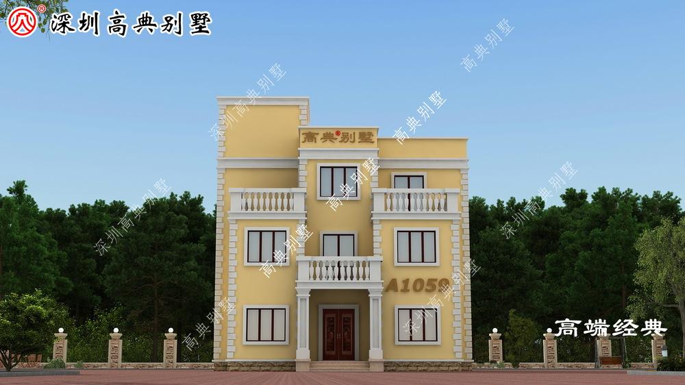 色彩搭配优雅，黄色外墙给人一种温馨之感，暖暖的！