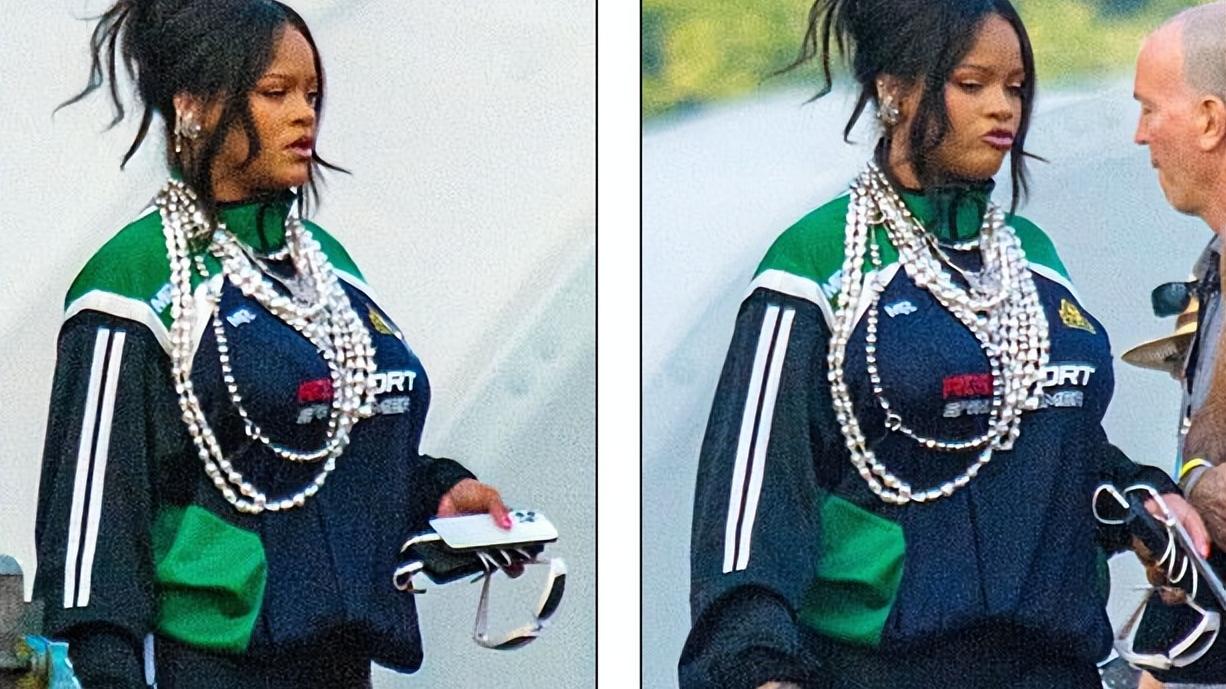 蕾哈娜|蕾哈娜和男友甜蜜牵手亮相！穿一身黑色好酷，生完孩子身材恢复了