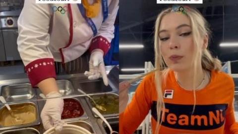 运动员|冬奥村美食好评不断！美国小姐姐成吃播，韩国却自建供餐中心