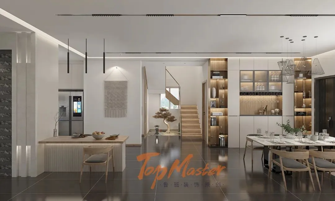 【鲁班装饰】昆海湖400㎡日式风格，淡雅节制