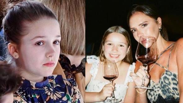 哈珀·贝克汉姆|11岁就开始喝酒了？贝克汉姆女儿早熟，脸盘比妈还大有点长残了