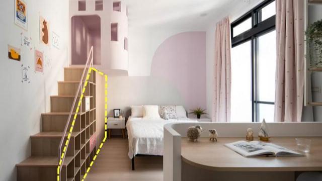 儿童房靠墙装个台阶，上方还有玩耍区，一个房间实现3个功能！