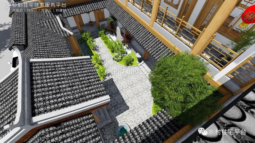 乡住免费图纸建筑面积584㎡ 面宽25m进深15m江西吉安二层徽派别墅